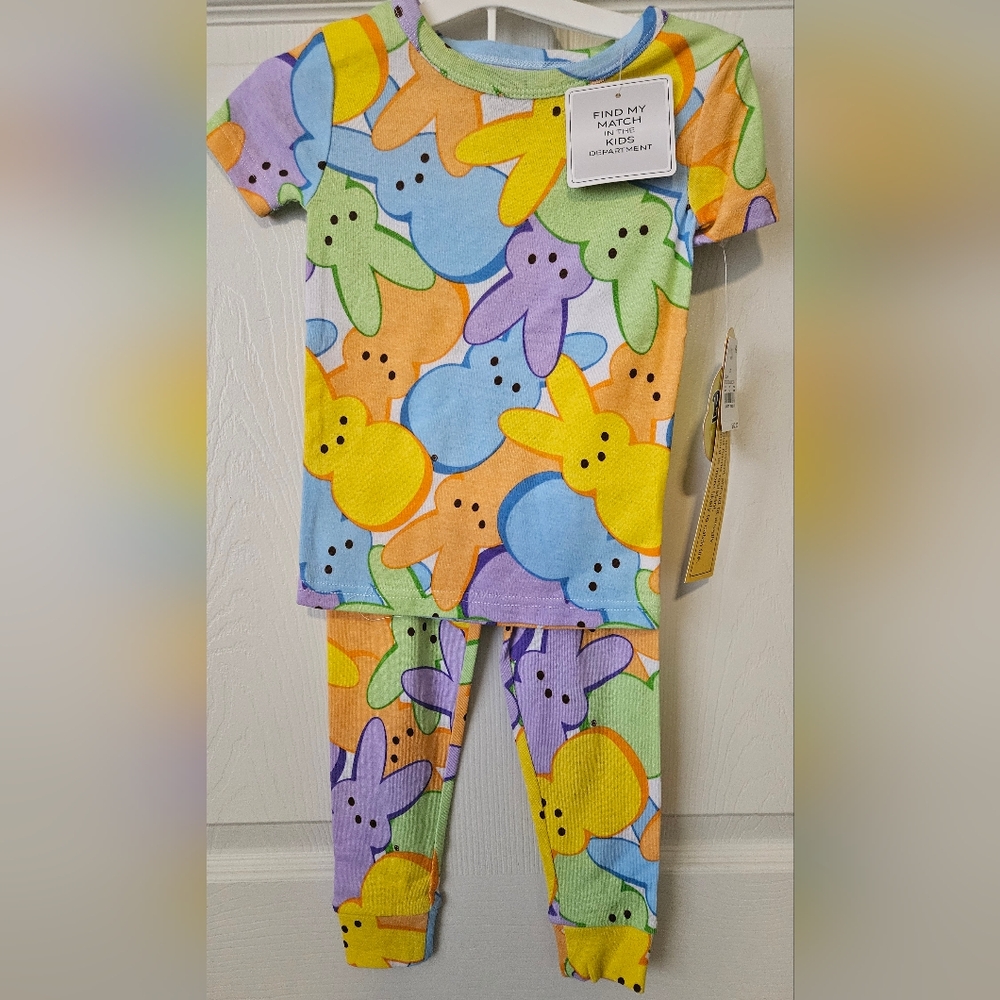 Peeps Toddler Kids Pajamas Set Bunny Yellow Size 3T